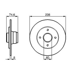 Disque de frein BOSCH 0986478442 pour RENAULT CLIO OE 7700805148