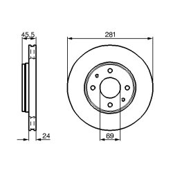 Disque de frein BOSCH 0986478493 pour MITSUBISHI, VOLVO CARISMA, S40, V40 BOSCH