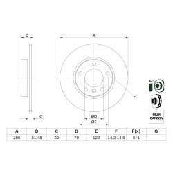 Disque de frein BOSCH 0986478513 pour BMW Série 3, Z3, Z4 OE 34111160674 BOSCH