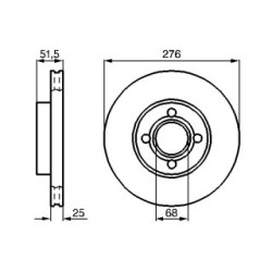 Disque de frein BOSCH 0986478549 pour AUDI 90 OE 893615301
