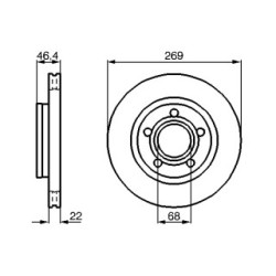 Brake Disc BOSCH 0986478574 OE Ref 4D0 615 601 B
