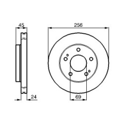 Brake Disc BOSCH 0986478708 OE Ref MB668108