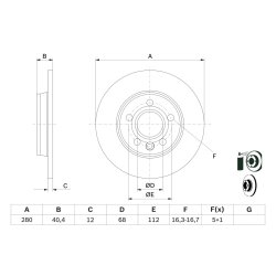 Brake Disc BOSCH 0 986 478 871 OE Ref 701615601A BOSCH