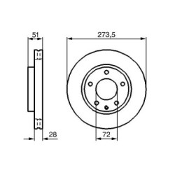 Brake Disc BOSCH 0986479016 OE Ref TY01-33-25XA