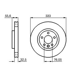 Disque de frein BOSCH 0986479096 pour VW OE 7H0615301E BOSCH
