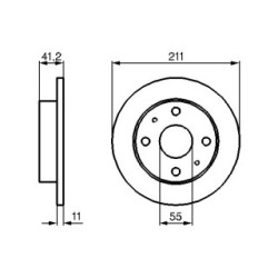 Disque de frein BOSCH 0986479119 pour DAIHATSU, PERODUA OE 43512B2100