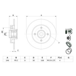 Disque de frein BOSCH 0986479275 pour CITROËN, DS, VAUXHALL, PEUGEOT OE E169512 BOSCH