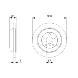 Brake Disc BOSCH 0986479330 OE Ref A 164 423 12 12