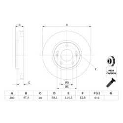 Disque de frein BOSCH 0986479368 pour HYUNDAI, KIA OE 517122C000 BOSCH