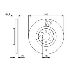 Disque de frein BOSCH 0986479530 pour LANCIA DELTA
