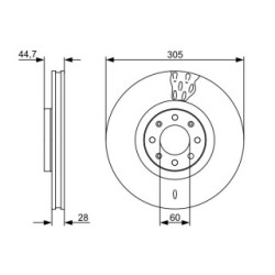 Brake Disc BOSCH 0986479531 OE Ref 51778054