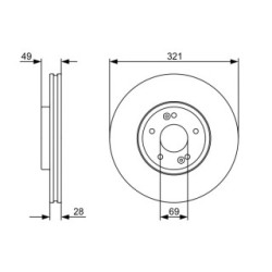 Brake Disc BOSCH 0986479536 OE Ref 51712 2B700