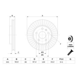 Brake Disc BOSCH 0986479544 OE Ref 13502214