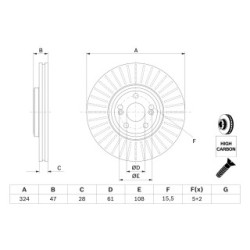 Brake Disc BOSCH 0986479565 OE Ref 82 00 177 024 BOSCH