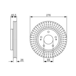 Disque de frein BOSCH 0986479604 pour DODGE, MITSUBISHI OE MR493551 BOSCH