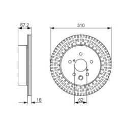 Disque de frein BOSCH 0986479615 pour HONGQI, LEXUS, TOYOTA OE 4243130290 BOSCH