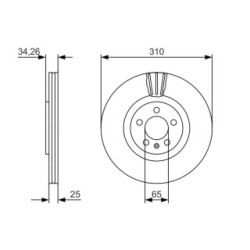 Brake Disc BOSCH 0986479642 OE Ref 6R0 615 301 E