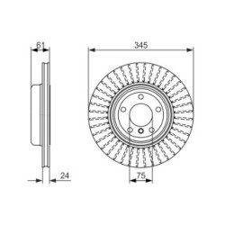 Disque de frein BOSCH 0986479729 pour BMW Série 5 et 6, référence d'origine 34216763827 BOSCH