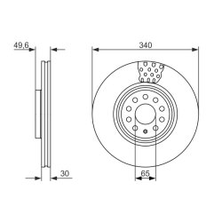 Disque de frein BOSCH 0986479734 pour AUDI A3 OE 1K0615301AD BOSCH
