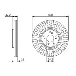 Brake Disc BOSCH 0986479741 OE Ref 45251-TL0-G51