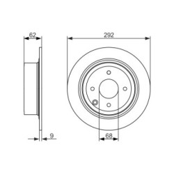 Disque de frein BOSCH 0986479742 pour NISSAN CUBE, TIIDA OE 43206ZW90A