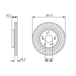Brake Disc BOSCH 0986479781 OE Ref 45251-SJH-E10