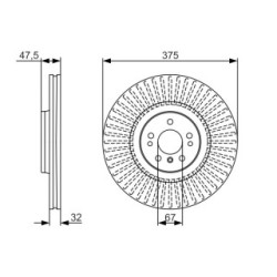 Brake Disc BOSCH 0986479A26 OE Ref A 164 421 15 12