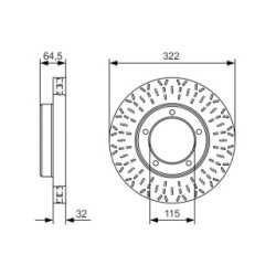 Brake Disc BOSCH 0986479A64 OE Ref 43512 60141
