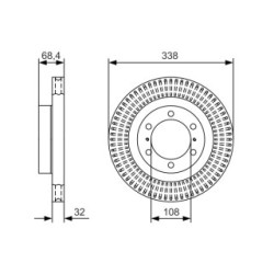 Disque de frein BOSCH 0986479A65 pour LEXUS, TOYOTA GX, 4, LAND OE 4351260190 BOSCH