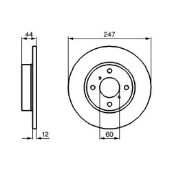 Disque de frein BOSCH 0986479B45 pour VAUXHALL, SUZUKI AGILA, BREAK BOSCH