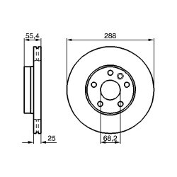 Disque de frein BOSCH 0986479B57 pour FORD, SEAT, VW OE 1001093 BOSCH