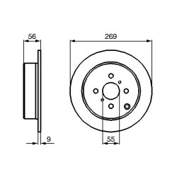 Disque de frein BOSCH 0986479B71 pour TOYOTA COROLLA, PRIUS, YARIS BOSCH