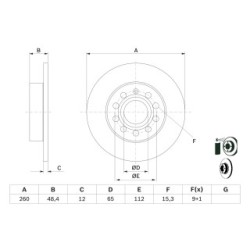 Brake Disc BOSCH 0986479B78 OE Ref 1K0 615 601 AJ BOSCH