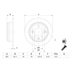 Brake Disc BOSCH 0 986 479 C14 OE Ref 584111H100