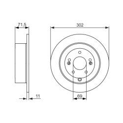 Disque de frein BOSCH 0986479C15 pour HYUNDAI SANTA OE 584112B000 BOSCH