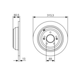 Disque de frein BOSCH 0986479C27 pour HYUNDAI GENESIS OE 584113M300 BOSCH