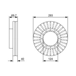Disque de frein BOSCH 0986479D14 pour FUSO (MITSUBISHI), référence d'origine MITSUBISHI MC894848 BOSCH