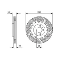 Disque de frein BOSCH 0986479D28 pour PORSCHE MACAN OE 95B615302F BOSCH