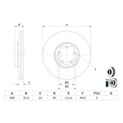 Brake Disc BOSCH 0986479D40 OE Ref CK4Z1125A