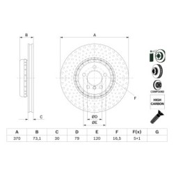 Brake Disc BOSCH 0986479E21 OE Ref 34 10 6 797 606