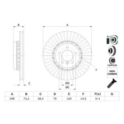 Disque de frein BOSCH 0986479E24 pour BMW Z4 OE 34116782593 BOSCH