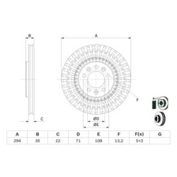 Disque de frein BOSCH 0986479E32 pour CITROËN, VAUXHALL, PEUGEOT, TOYOTA BOSCH