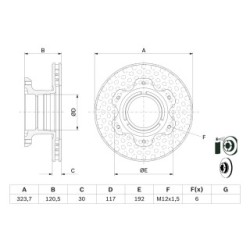 Brake Disc BOSCH 0986479E48 OE Ref A 668 423 05 12