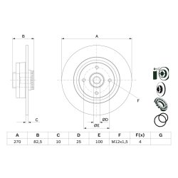 Disque de frein BOSCH 0986479E71 pour RENAULT, MEGANE, SCENIC OE 432004943R BOSCH