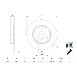 Disque de frein BOSCH 0986479E74 pour SMART OE A4514210112