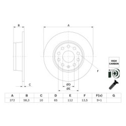 Brake Disc BOSCH 0986479F23 OE Ref 5Q0 615 601 B