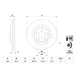 Brake Disc BOSCH 0986479F33 OE Ref 402063JA0C