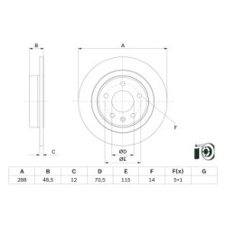 Brake Disc BOSCH 0986479F83 OE Ref 13521008