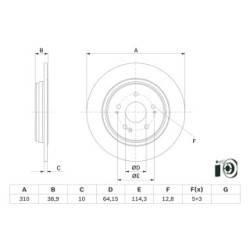 Brake Disc BOSCH 0986479G18 OE Ref 42510-TNY-E00