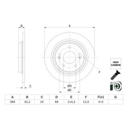 Brake Disc BOSCH 0986479G77 OE Ref 58411 J9500